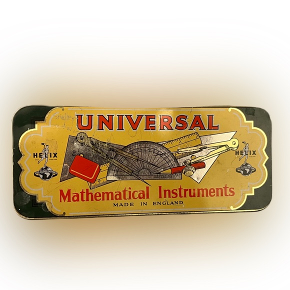 Helix Universal Mathematical Instrument tin box with some tools vintage - Picture 4 of 7